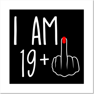 Vintage 20th Birthday I Am 19 Plus 1 Middle Finger Posters and Art